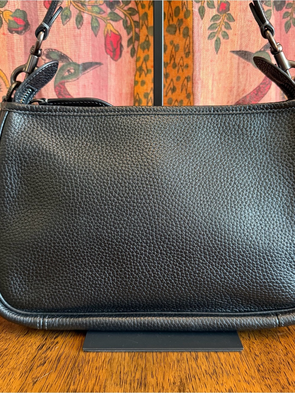 Coach Cary CC437 Black Pebbled Leather Shoulder Bag - Picture 2 of 8
